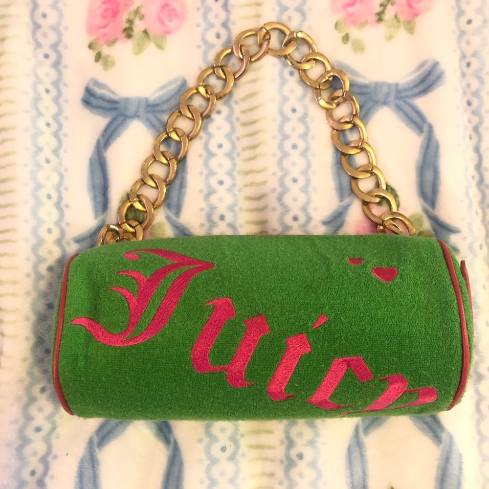 Juicy couture green and pink barrel bag